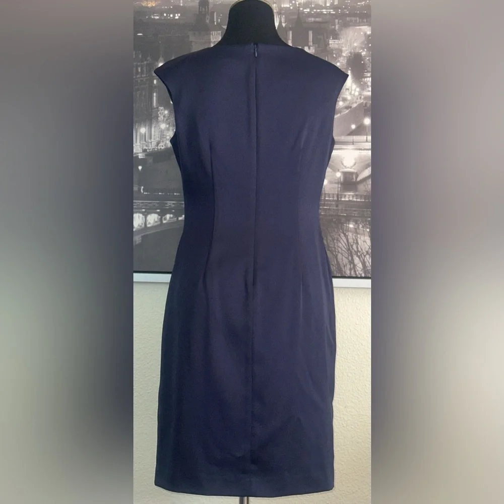 ELIZA J Navy Blue Sheath Dress Size 10P - Picture 4 of 6